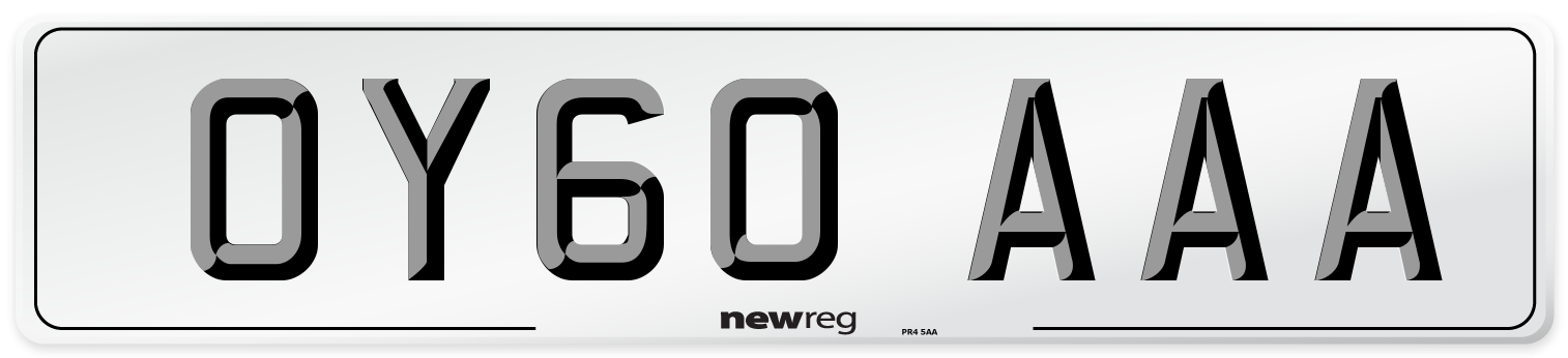 OY60 AAA Number Plate from New Reg
